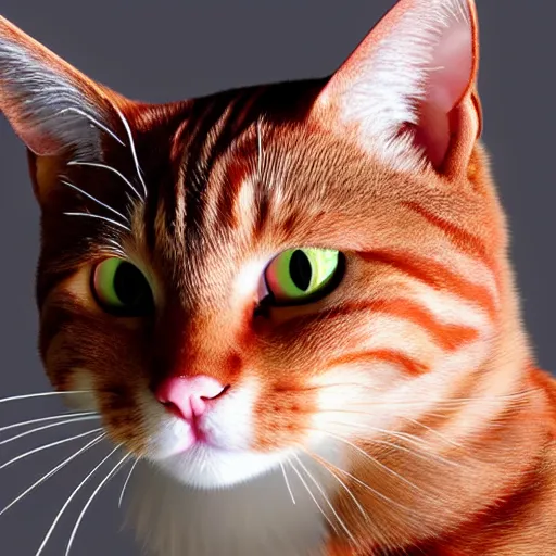 Image similar to red tabby cat with pink nose realistic