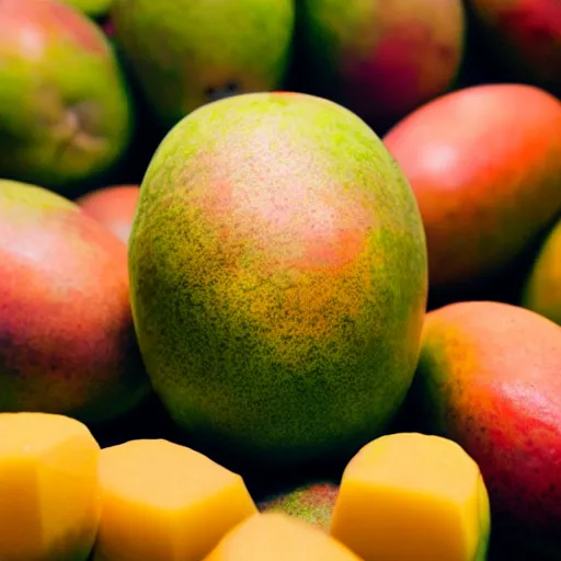 Image similar to photo of a mango with the head and arms of elon musk on it, highly detailed, extremely high quality, hd, 4 k, 8 k, professional photographer, 4 0 mp, lifelike, top - rated, award winning, cinematic, realistic, detailed lighting, detailed shadows, sharp, no blur, edited, corrected, trending