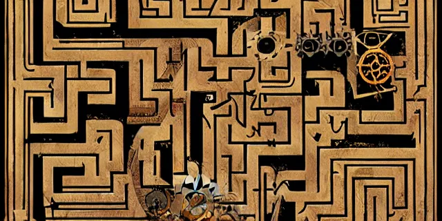 Image similar to maze labyrinth steampunk by albert gleizes