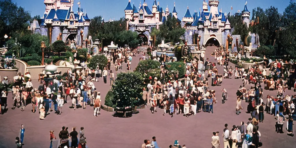 Image similar to 35mm photo of Disneyland, 1962, colorized