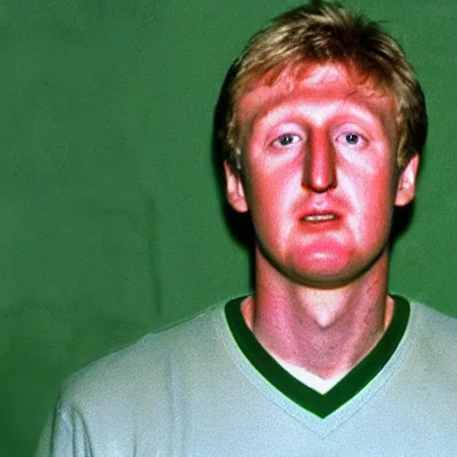 Prompt: larry bird mugshot