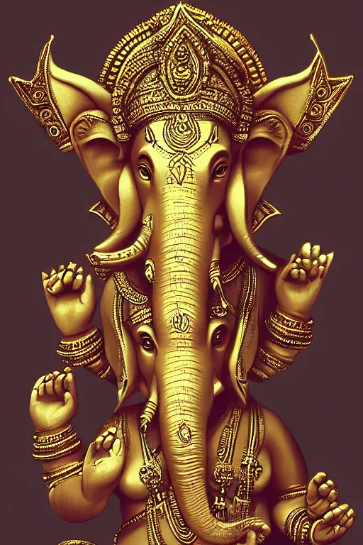 Image similar to ganesha, highly detailed, digital art, artstation, smooth, sharp focus, illustration, art by artgem