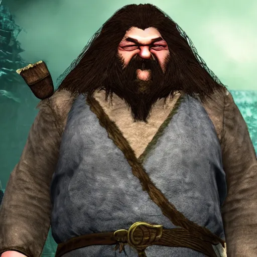 Prompt: ps 1 hagrid skyrim npc