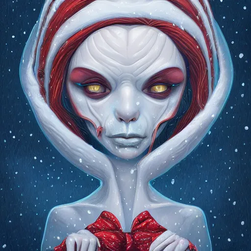 Prompt: Snow Vampire By Casey Weldon and Martine Johana, rich colors, intricate, elegant, highly detailed, centered, digital painting, artstation, concept art, smooth, sharp focus, HDR, illustration