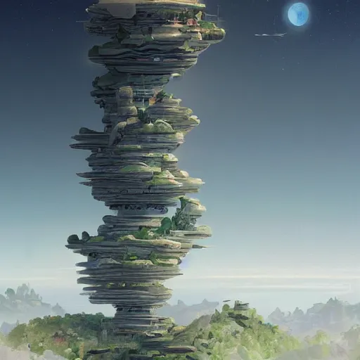 Prompt: a land scape with a skycraper biopunck architecture painting by sparth artist in elon musk movment trending on artstation ,corona 3d ,400 steps , 1224x1024