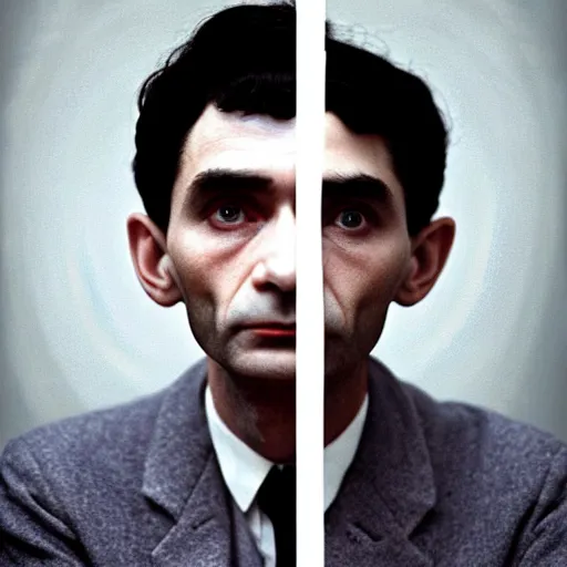 Prompt: Franz Kafka by Gottfried Helnwein
