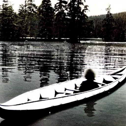 Image similar to a horrible eldritch being made of canoes and canoe paddles, eerie photo, 1 9 8 0 s nostalgic camp photo