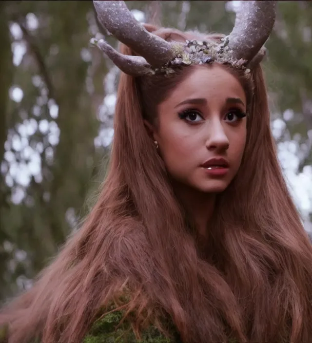 Image similar to ariana grande as a mystical forest creature, d & d, movie still frame, hd, remastered, film grain, cinematic lighting