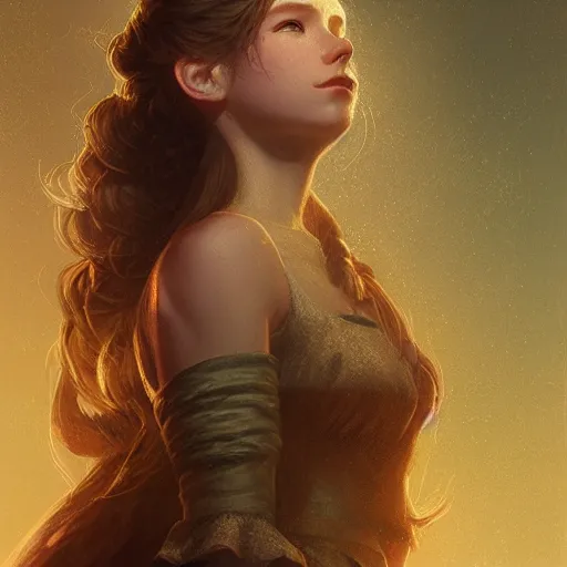 Prompt: Elegant Aerith Gainsborough portrait, atmospheric lighting, painted, intricate, volumetric lighting, beautiful, golden hour, sharp focus, ultra detailed, by Leesha Hannigan, Ross Tran, Thierry Doizon, Kai Carpenter,Ignacio Fernández Ríos