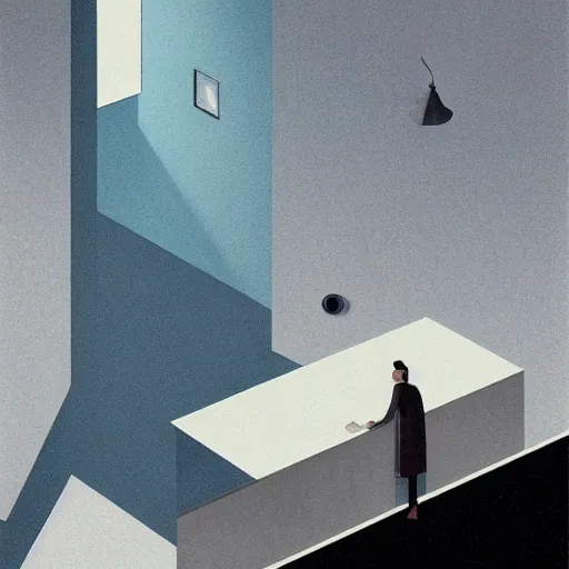 Image similar to a matte painting of obscure corners of nameless interiors by emiliano ponzi, james gilleard, george ault, david hockney, atey ghailan, albert namatjira, marius borgeaud, minimalist, bauhaus, retrofuturism, postminimalism, concept art, matte background, matte drawing, magical realism, space art, generative art