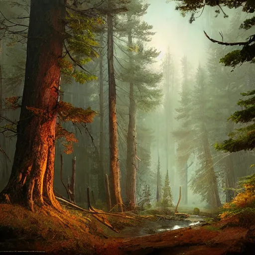 Image similar to mysterious glowing nuclear reactor, woods and wilderness, Ivan Shishkin and Greg Rutkowski