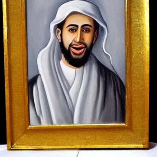 Prompt: a detailed, hyper realistic painting of the prophet muhammad.