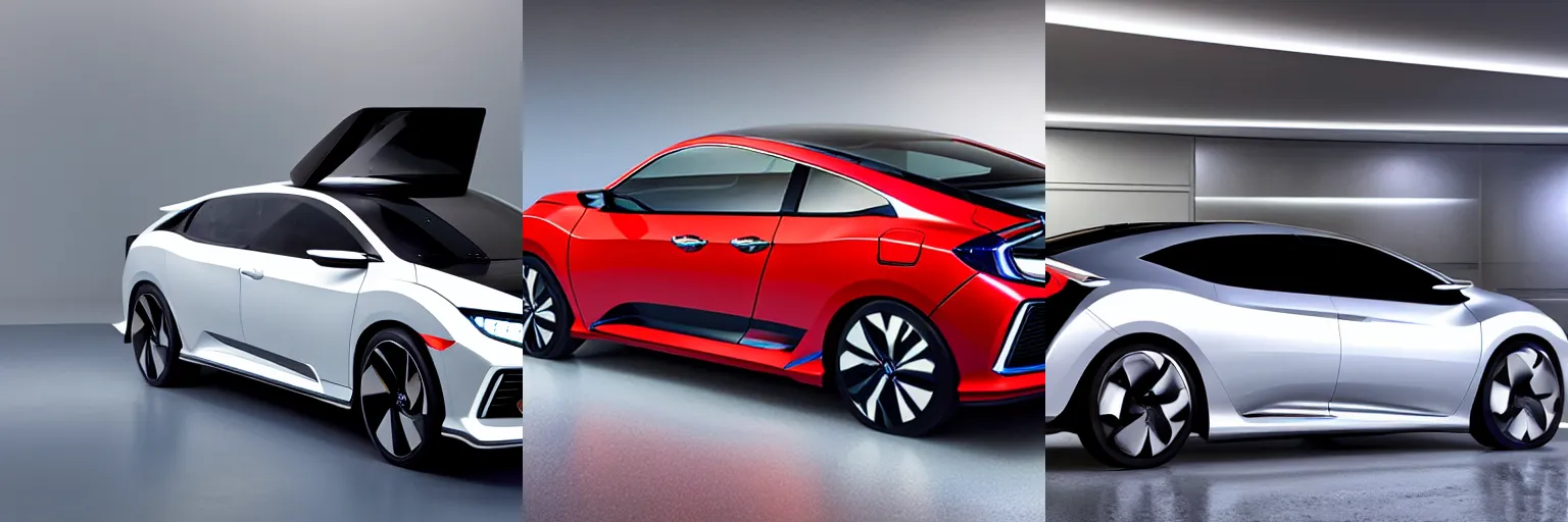 2040 Honda Civic concept car in a futuristic studio | Stable Diffusion ...