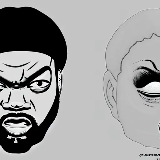 Image similar to manga panel of ice cube ( from nwa ) in the style of kentaro miura, 8 k, 4 k, masterpiece, trending on artstation