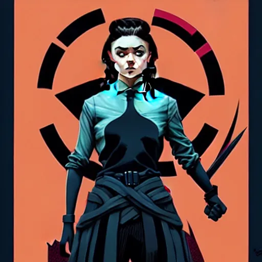 Image similar to rafael albuquerque comic art, peter mohrbacher, steve niles, phil noto, artgerm, pretty maisie williams witch, symmetrical eyes, long blonde hair