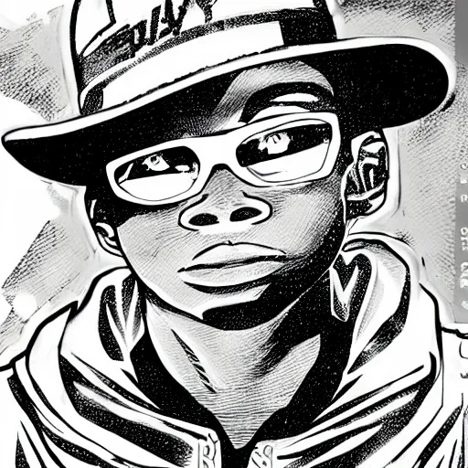 Image similar to manga panel of eazy - e in the style of kentaro miura, 8 k, 4 k, masterpiece, trending on artstation