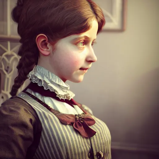 Image similar to photo of cute victorian girl, ultra realistic, concept art, intricate details, highly detailed, photorealistic, octane render, 8 k, unreal engine,