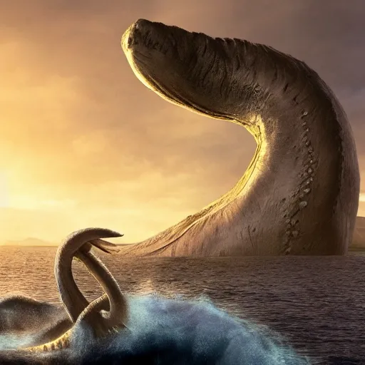 Image similar to Loch Ness Monster, Giant Squid, you can see the entire monster, realistic, extremely detailed, 8k, sharp, photo