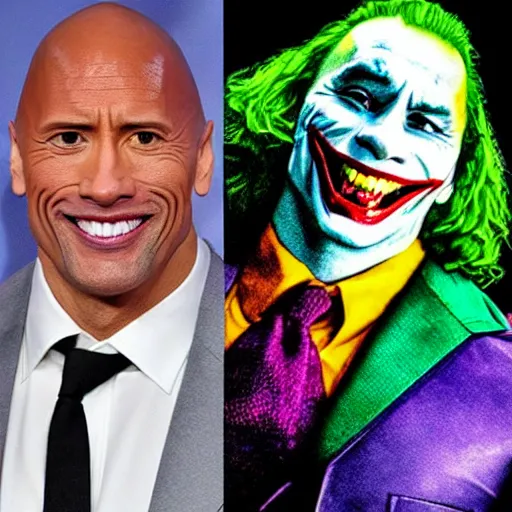 Prompt: Dwayne the rock Johnson as the joker