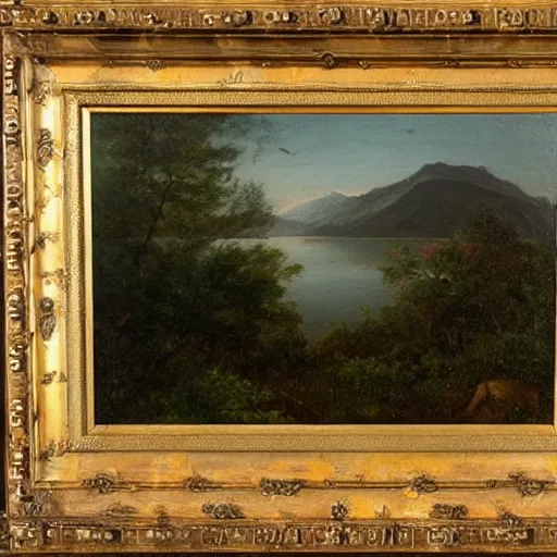 Image similar to prey, beautiful extremely detailed landscape oil on canvas in the style of 1 9 th century hudson river school of art