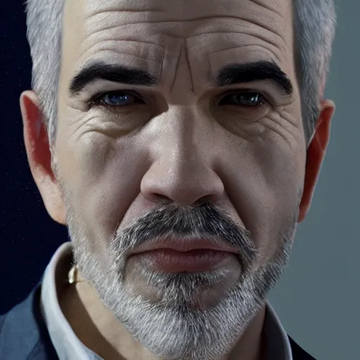 Image similar to hyperrealistic mixed media image of a billy bob thornton president of the united states, stunning 3 d render inspired art by istvan sandorfi and greg rutkowski, perfect facial symmetry, realistic, highly detailed attributes and atmosphere, dim volumetric cinematic lighting, 8 k octane extremely hyper - detailed render, post - processing, masterpiece,