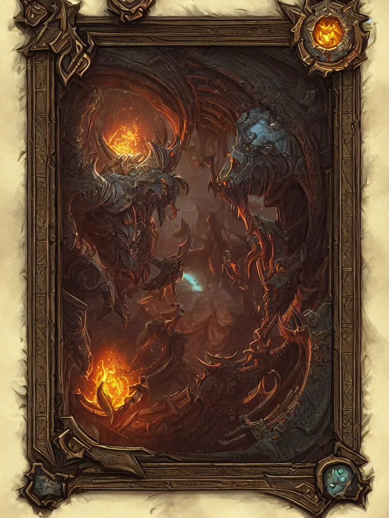 Image similar to evil book decorative border frame, d & d, fantasy, intricate, elegant, highly detailed, digital painting, artstation, illustration, hearthstone