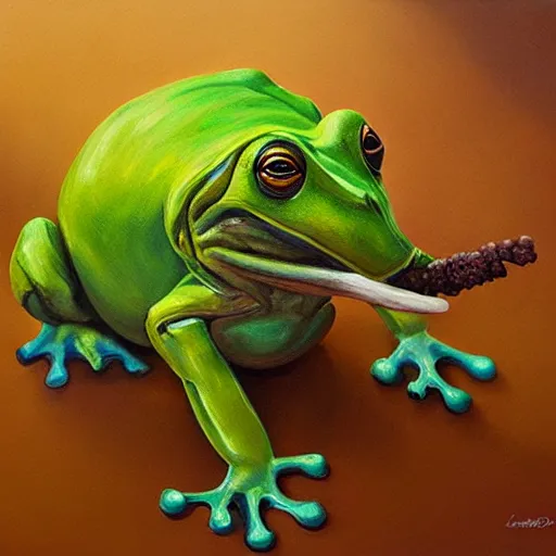 Image similar to frog - elephant creature, oil painting by loundraw