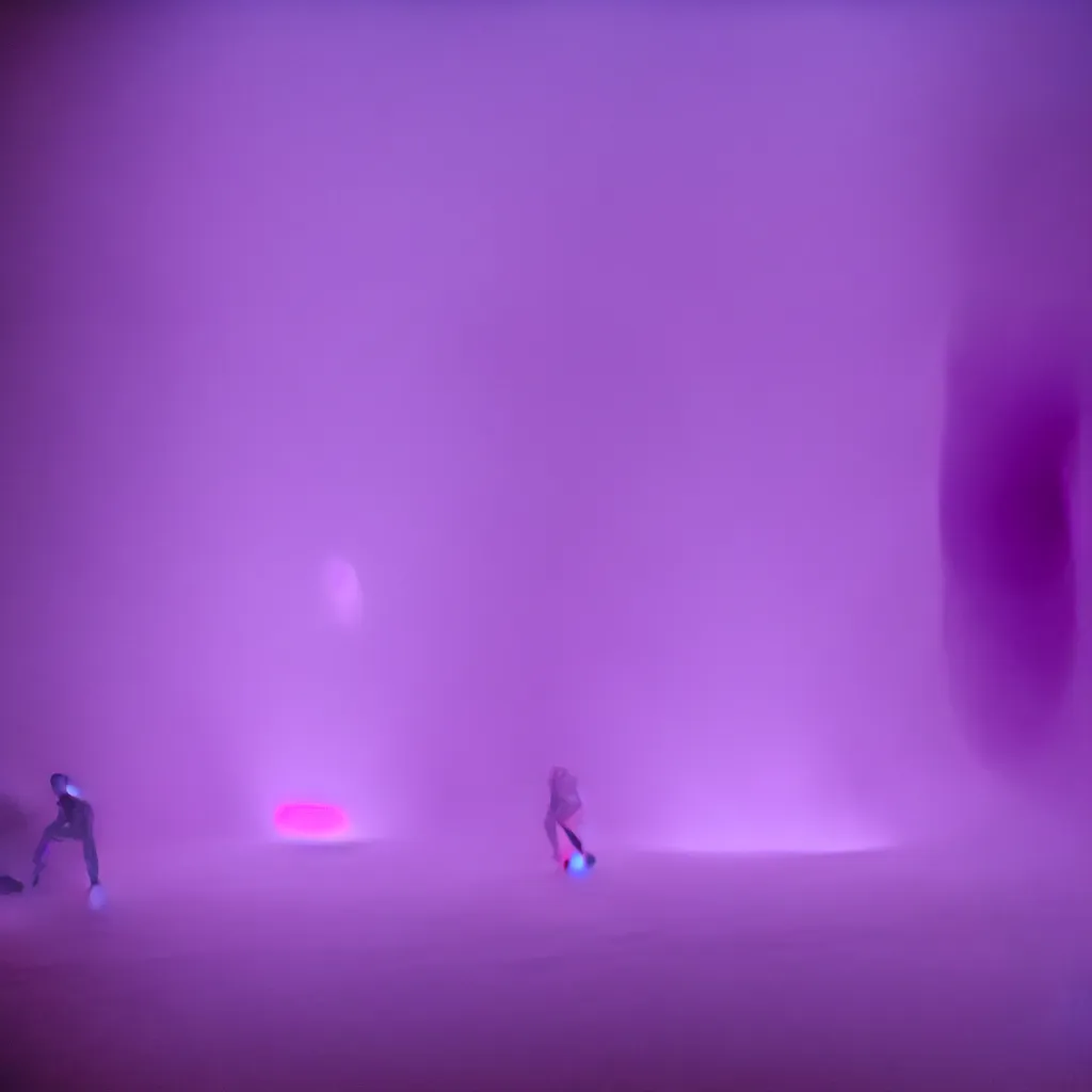 Image similar to cinestill of a giant form made of purple wax float through the living room and purple foam fog film still from the movie directed by david lynch with art direction, 8 k, hd, high resolution, blur, depth field 3 5 mm, f / 3 2, ultra realistic faces, lost highway