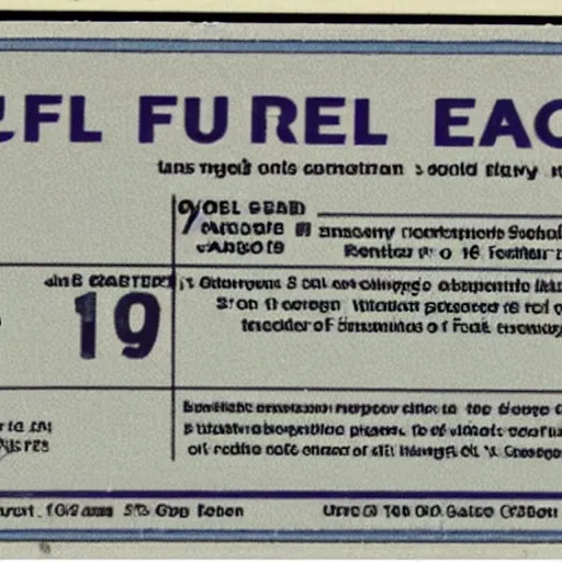 Image similar to ticket from a fuel station