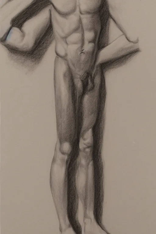 Image similar to notebook full body pencil drawing of a man, full body