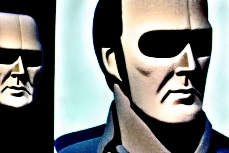 Image similar to lee majors as steve austin, the six million dollar man with the bionic eye, a portrait image at moma museum