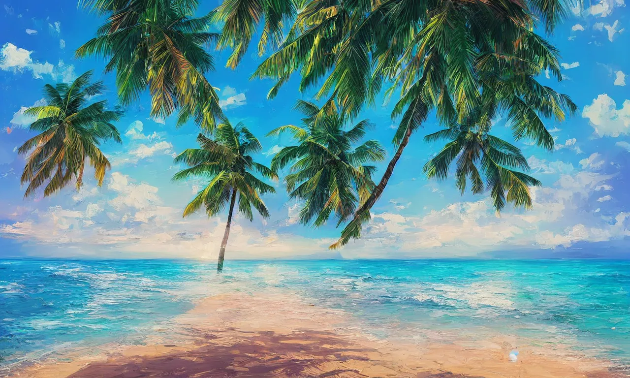 Image similar to paradise beach by alena aenami artworks in 4 k