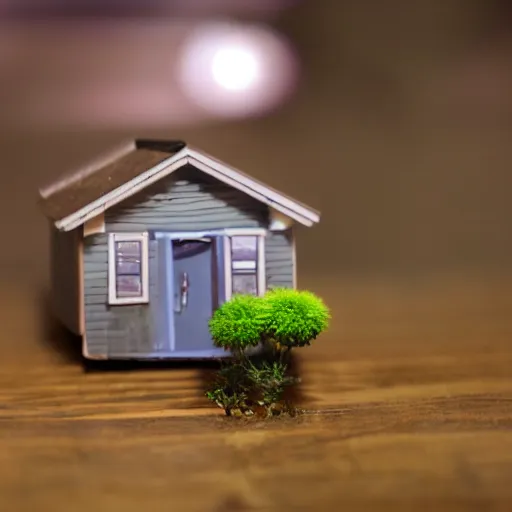 Image similar to a tiny apartment for ants, macro photography, ambient, miniatures