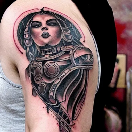 Image similar to warrior tattoo, magnificent