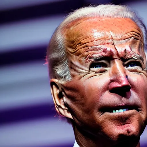 Prompt: joe biden with glowing eyes, dark background