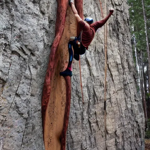 Image similar to a wood masterpiece symbolizing climbing