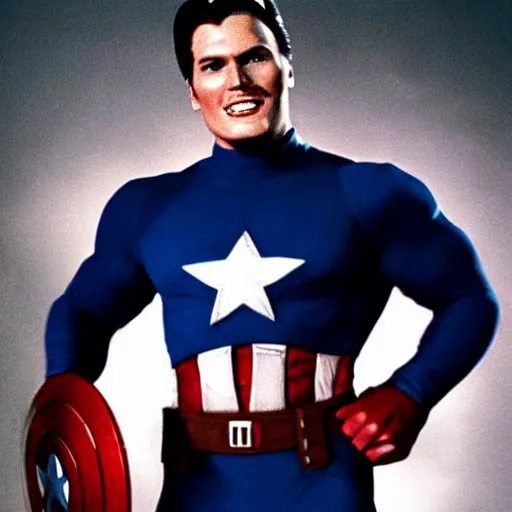 Image similar to Christopher Reeves as Captain America