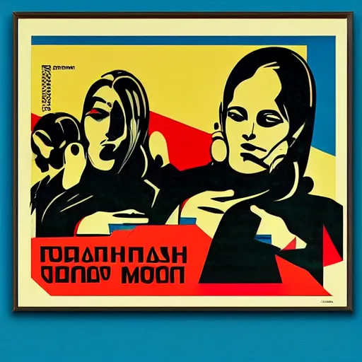 Image similar to techno music, soviet propaganda poster art