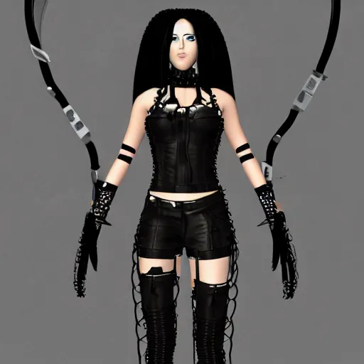 Prompt: cybergoth female character