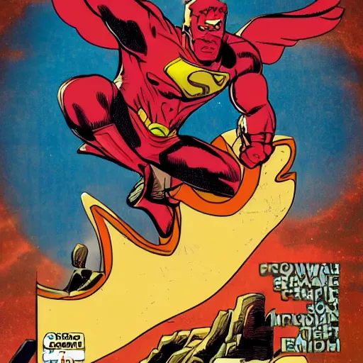 Image similar to comic book cover about superhero called'eagle man'issues 1