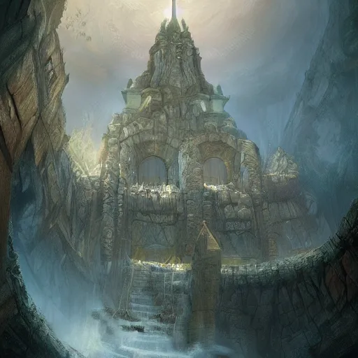 Image similar to fantasy epic temple inspired by Marc Simonetti