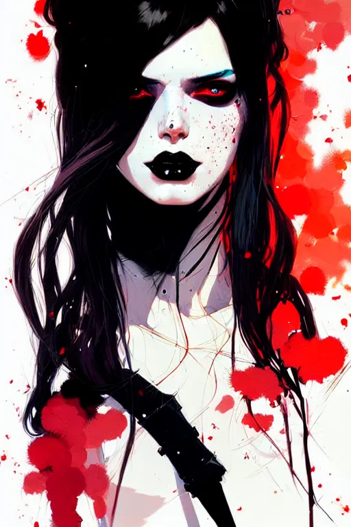 Image similar to a ultradetailed beautiful painting of a stylish goth girl, by conrad roset and greg rutkowski, trending on artstation