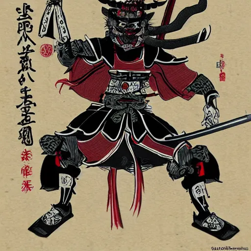 Prompt: demon samurai