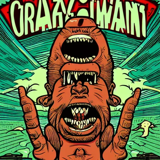 Image similar to crazy man going crazy screaming, illustrated by Dan Mumford