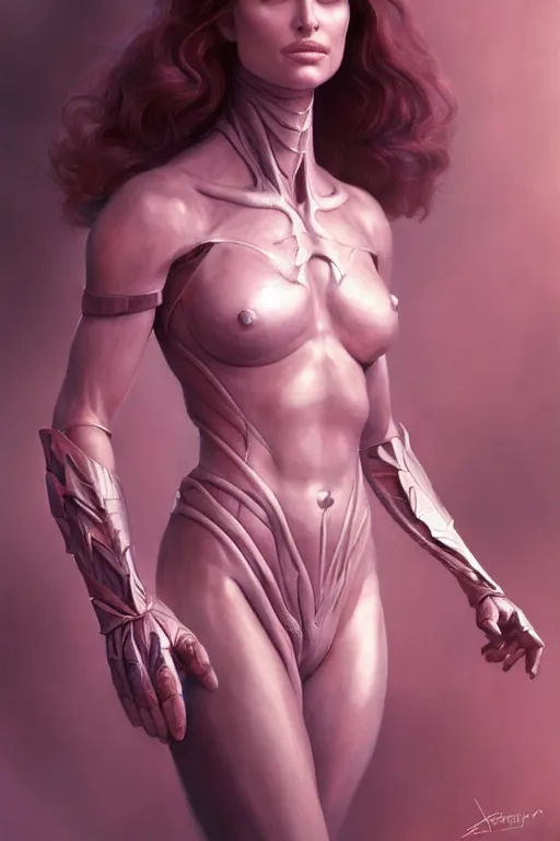 Prompt: natalie portman as a follower of slaanesh, anatomy, only two hands, highly detailed, digital painting, artstation, concept art, smooth, sharp focus, illustration, unreal engine 5, 8 k, art by art by artgerm and greg rutkowski and edgar maxence