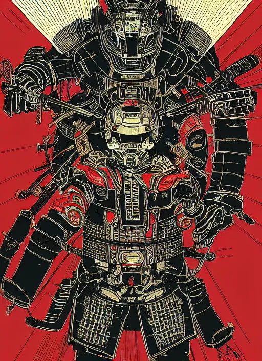 Image similar to cybernetic samurai by Yuko Shimizu