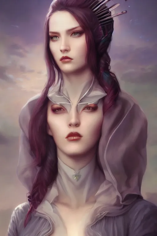 Prompt: portrait of an elegant woman assassin, straight on portrait, full body character concept art, by artgerm, tom bagshaw, gerald brom, vaporwave colors, lo fi colors, vaporwave, lo fi, 4 k, hd,