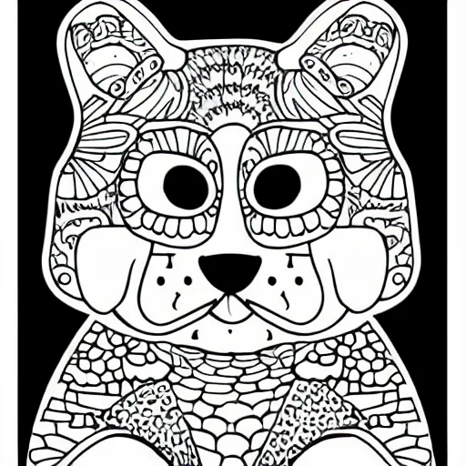 Image similar to cute animals, coloring book, outline art, digital art, drawing, simplistic