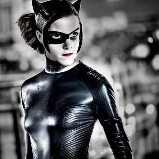 Image similar to Emma Watson as Catwoman, XF IQ4, f/1.4, ISO 200, 1/160s, Adobe Lightroom, DxO Photolab, polarizing filter, Sense of Depth, AI enhanced, HDR, in-frame