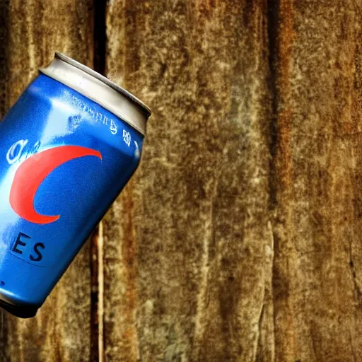 Image similar to A refreshing can of Bepis. Metal soda can with condensation. Blue and Red. Photograph.